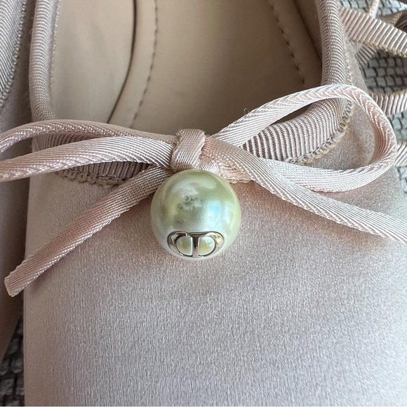 CHRISTIAN DIOR Satin Grosgrain D-Joy Ballet Flats in Pink Beige - Picture 6 of 11
